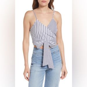 NWT Treasure & Bond Stripe Wrap Camisole in White- Navy Mixed Stripe